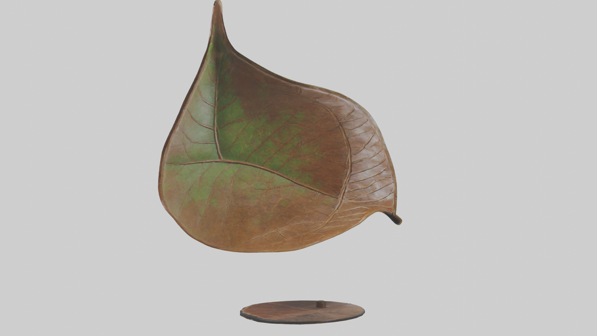 Leaf Vein Sculpture statue model Low-poly 3D model_8