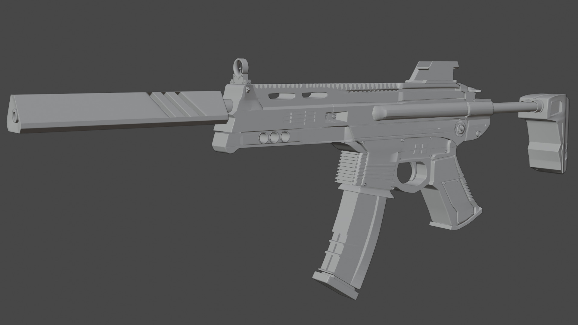 Spectre from valorant for game asset Low-poly 3D model_11