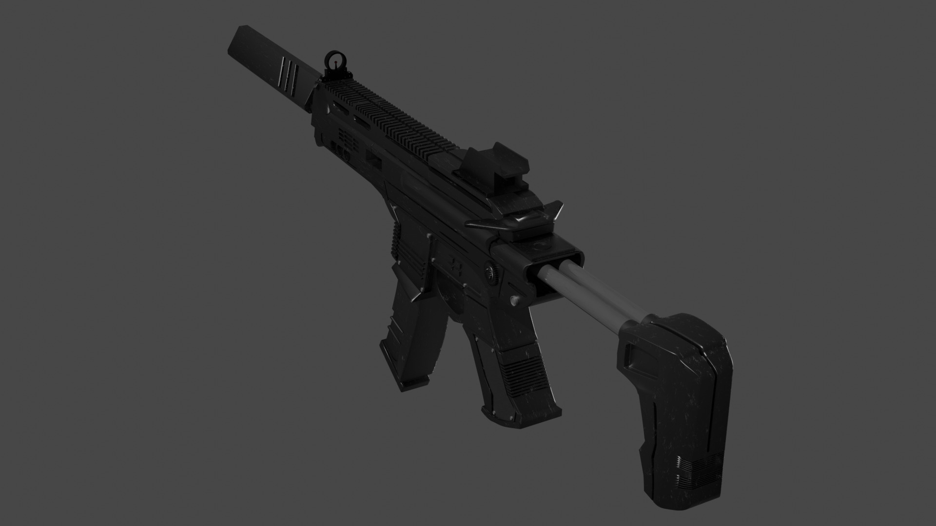 Spectre from valorant for game asset Low-poly 3D model_7