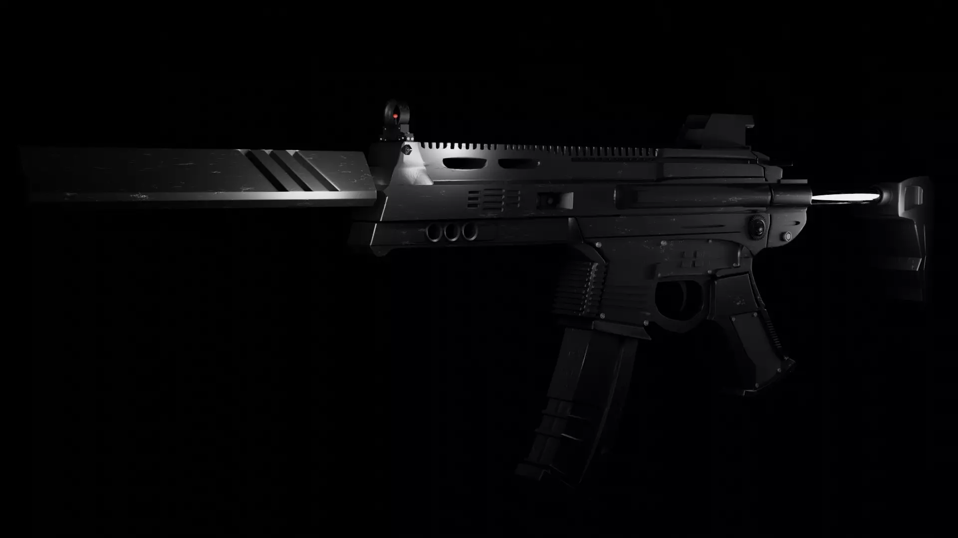 Spectre from valorant for game asset Low-poly 3D model_0