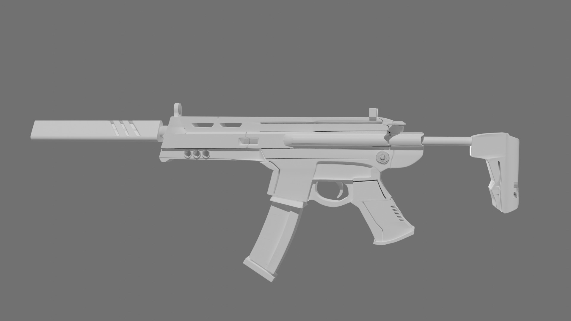 Spectre from valorant for game asset Low-poly 3D model_6