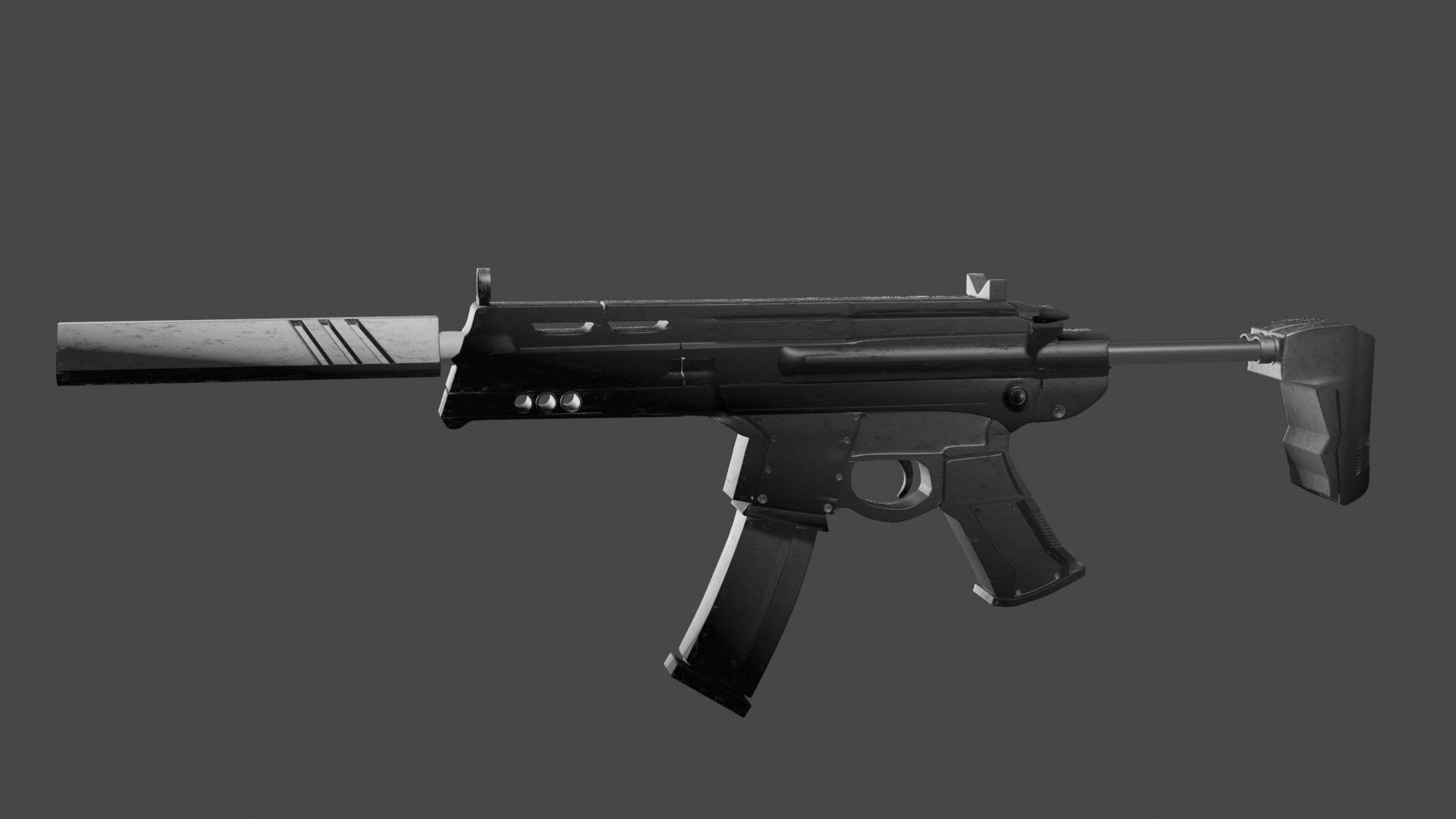 Spectre from valorant for game asset Low-poly 3D model_4