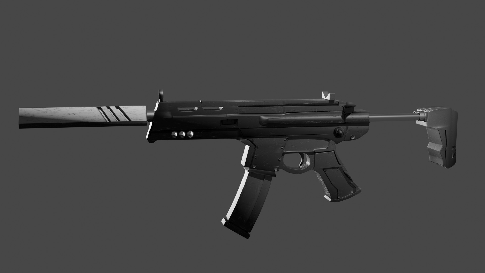 Spectre from valorant for game asset Low-poly 3D model_3