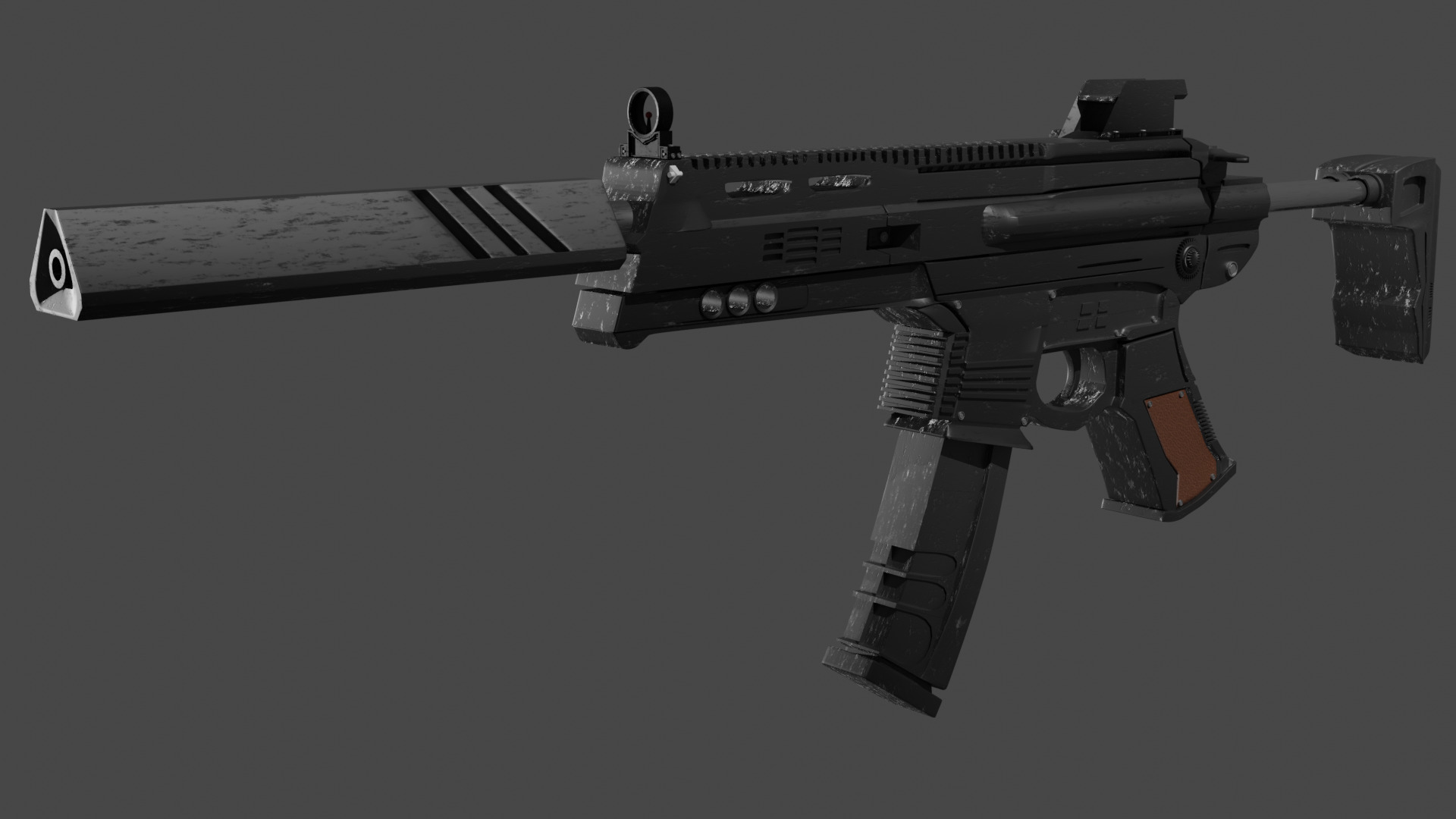 Spectre from valorant for game asset Low-poly 3D model_2