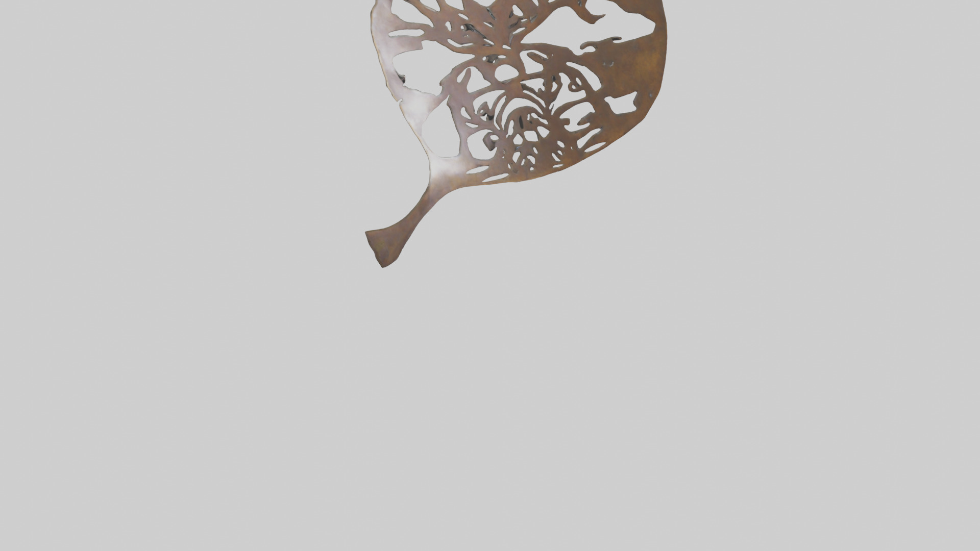 Leafshaped metal sculpture model Low-poly 3D model_6