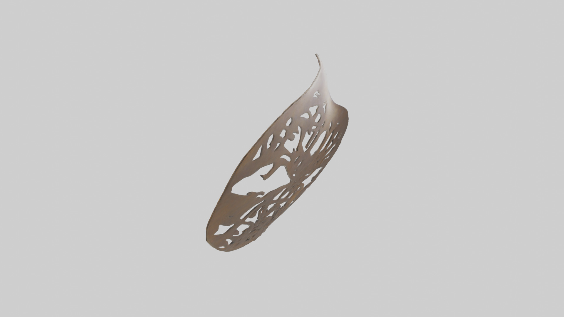 Leafshaped metal sculpture model Low-poly 3D model_12