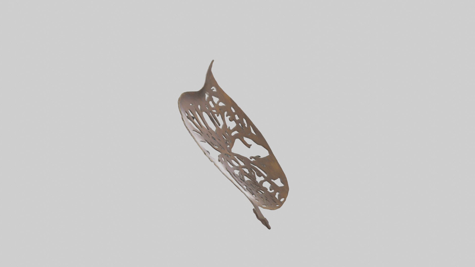 Leafshaped metal sculpture model Low-poly 3D model_13