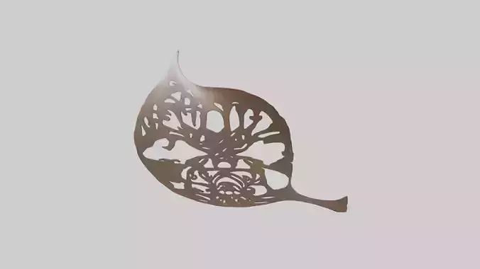 Leafshaped metal sculpture model