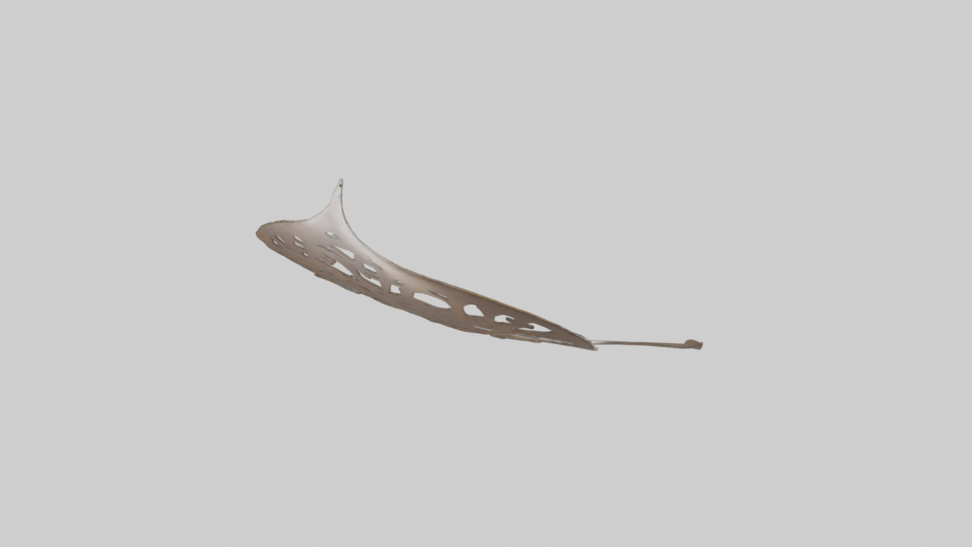 Leafshaped metal sculpture model Low-poly 3D model_15