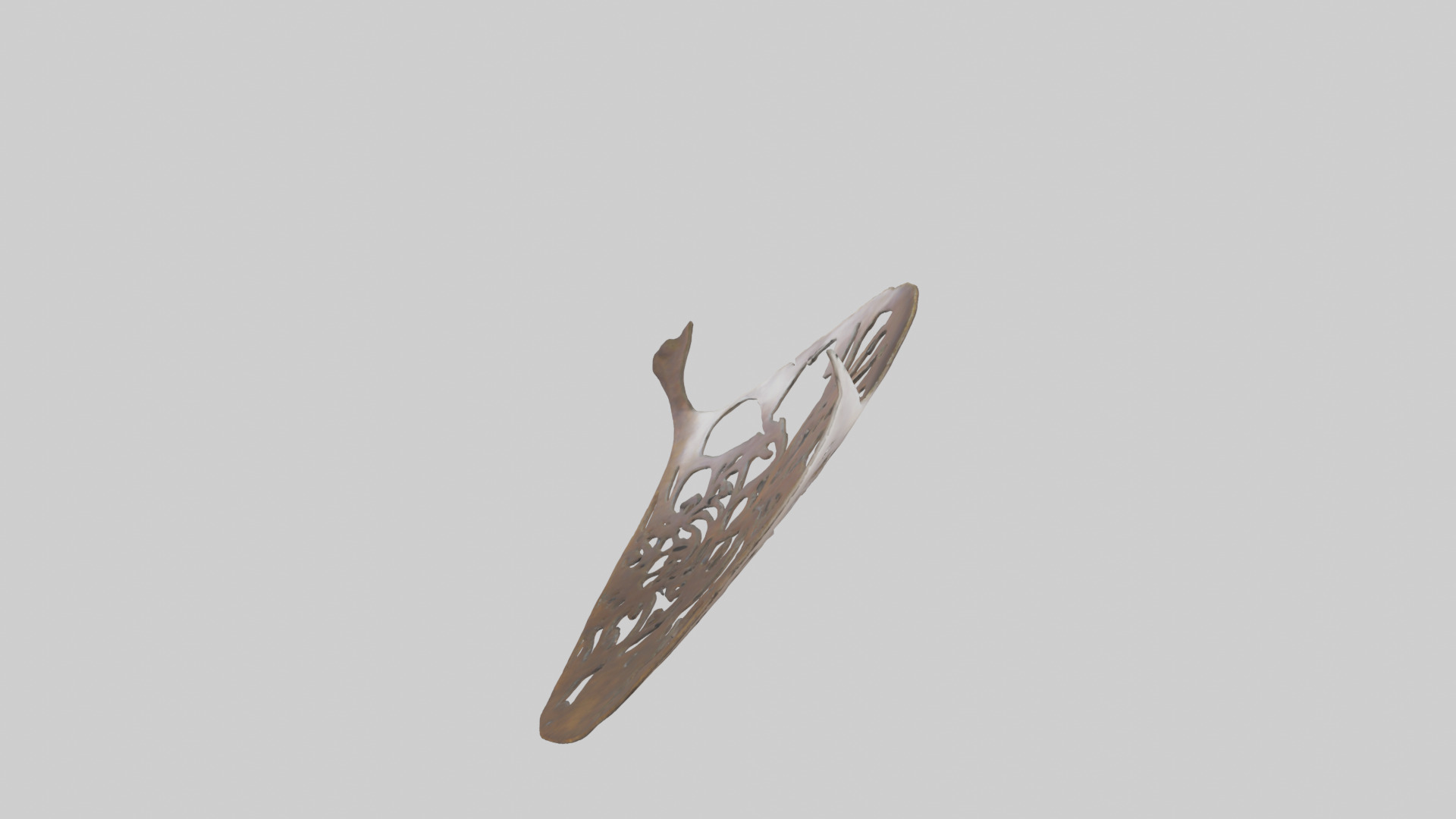 Leafshaped metal sculpture model Low-poly 3D model_17