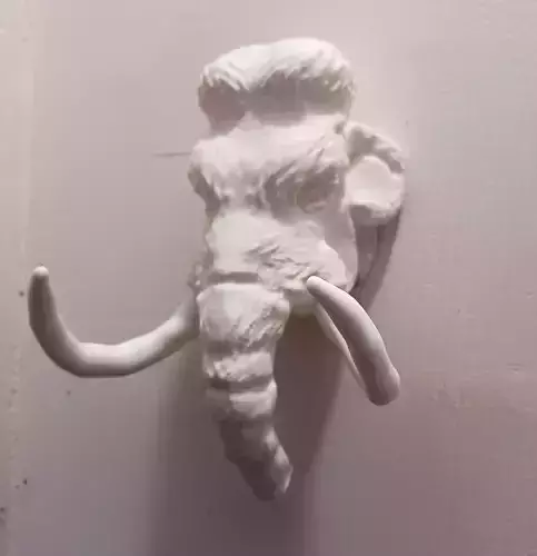 woolly mammoth head wall mount STL