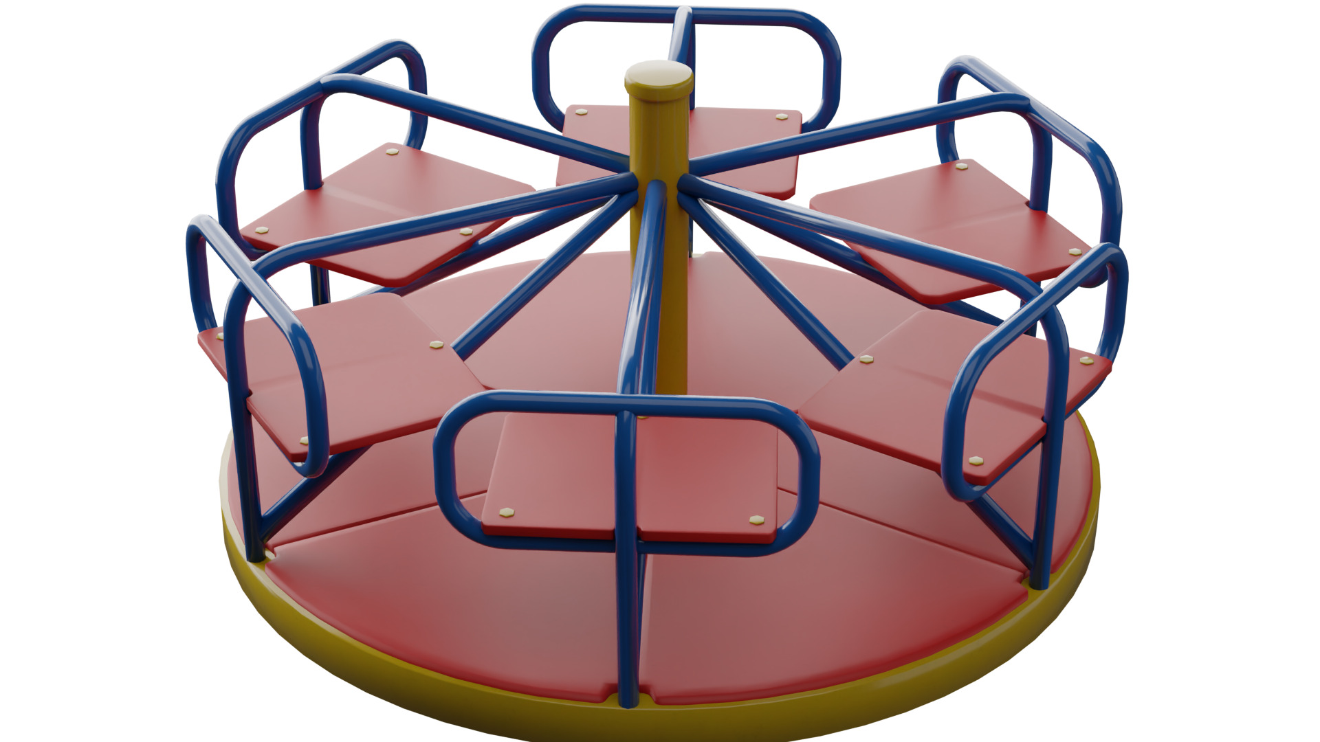 Carousel Swing Low-poly 3D model_4