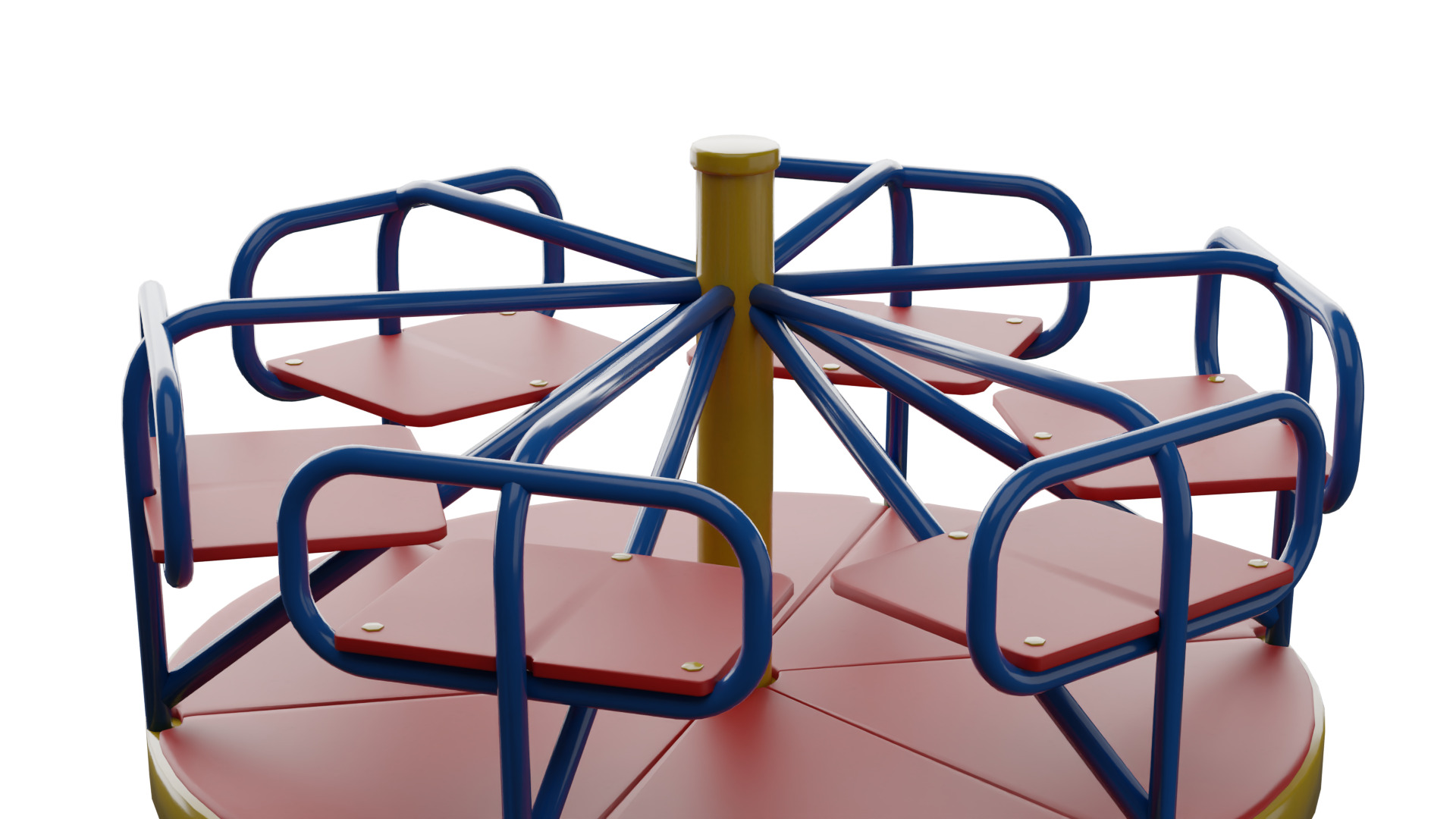 Carousel Swing Low-poly 3D model_3