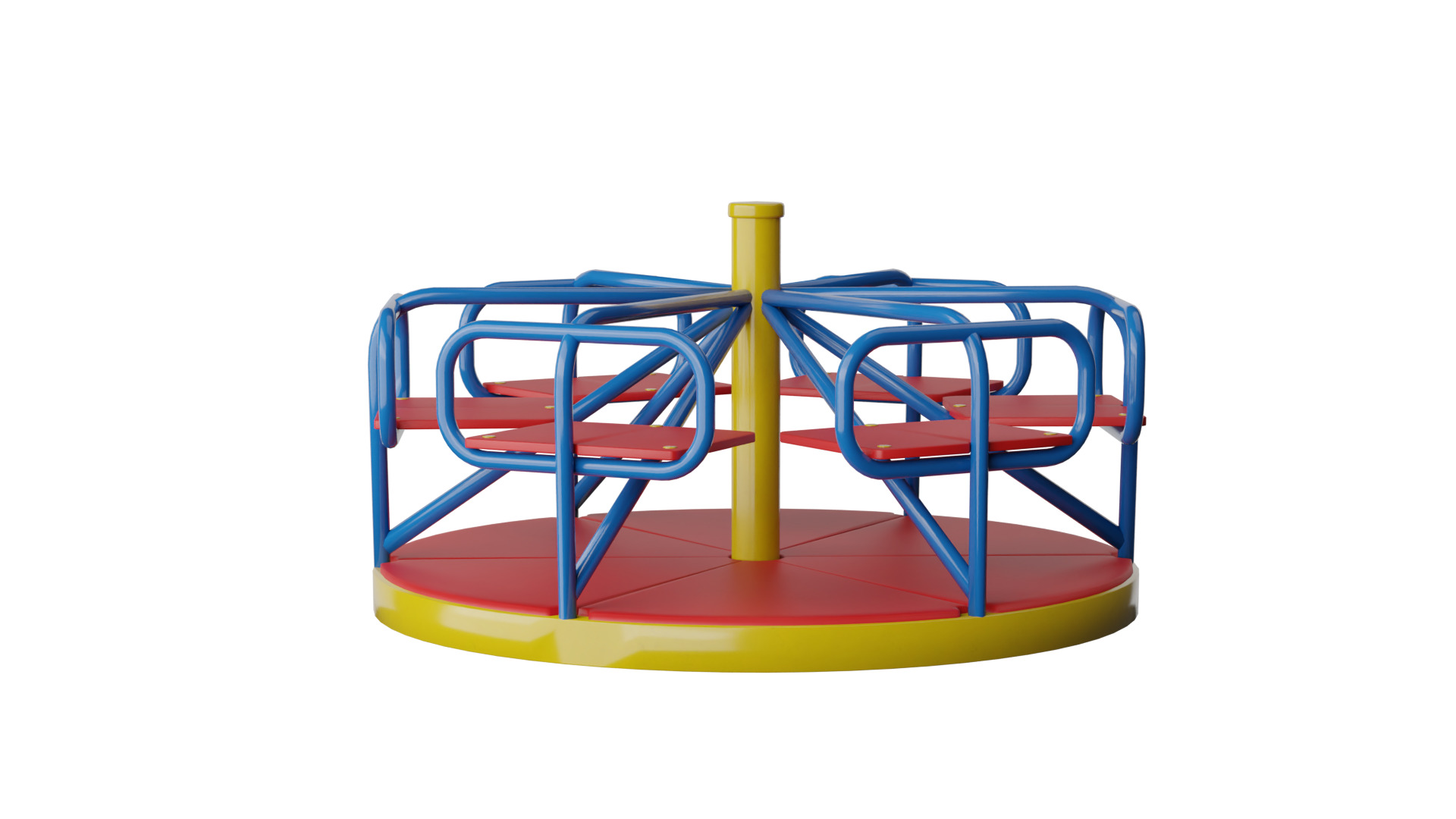 Carousel Swing Low-poly 3D model_1
