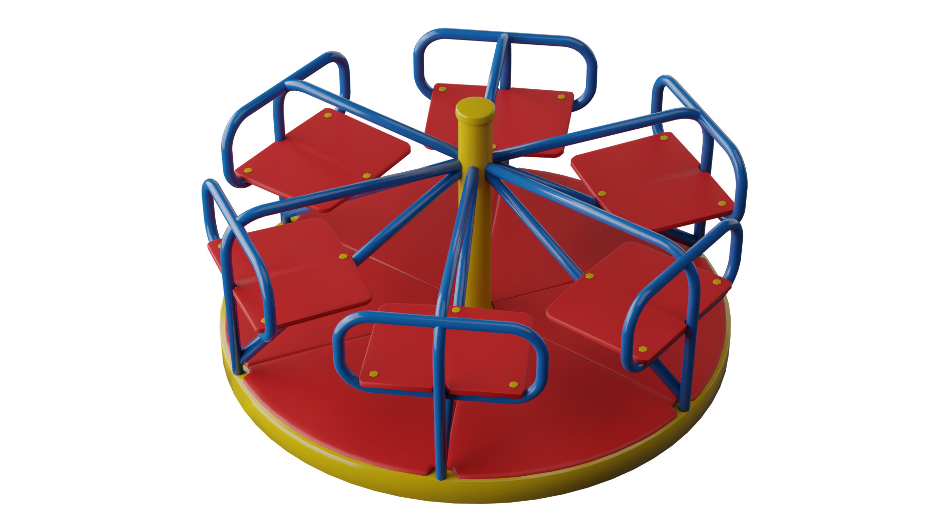 Carousel Swing Low-poly 3D model_8