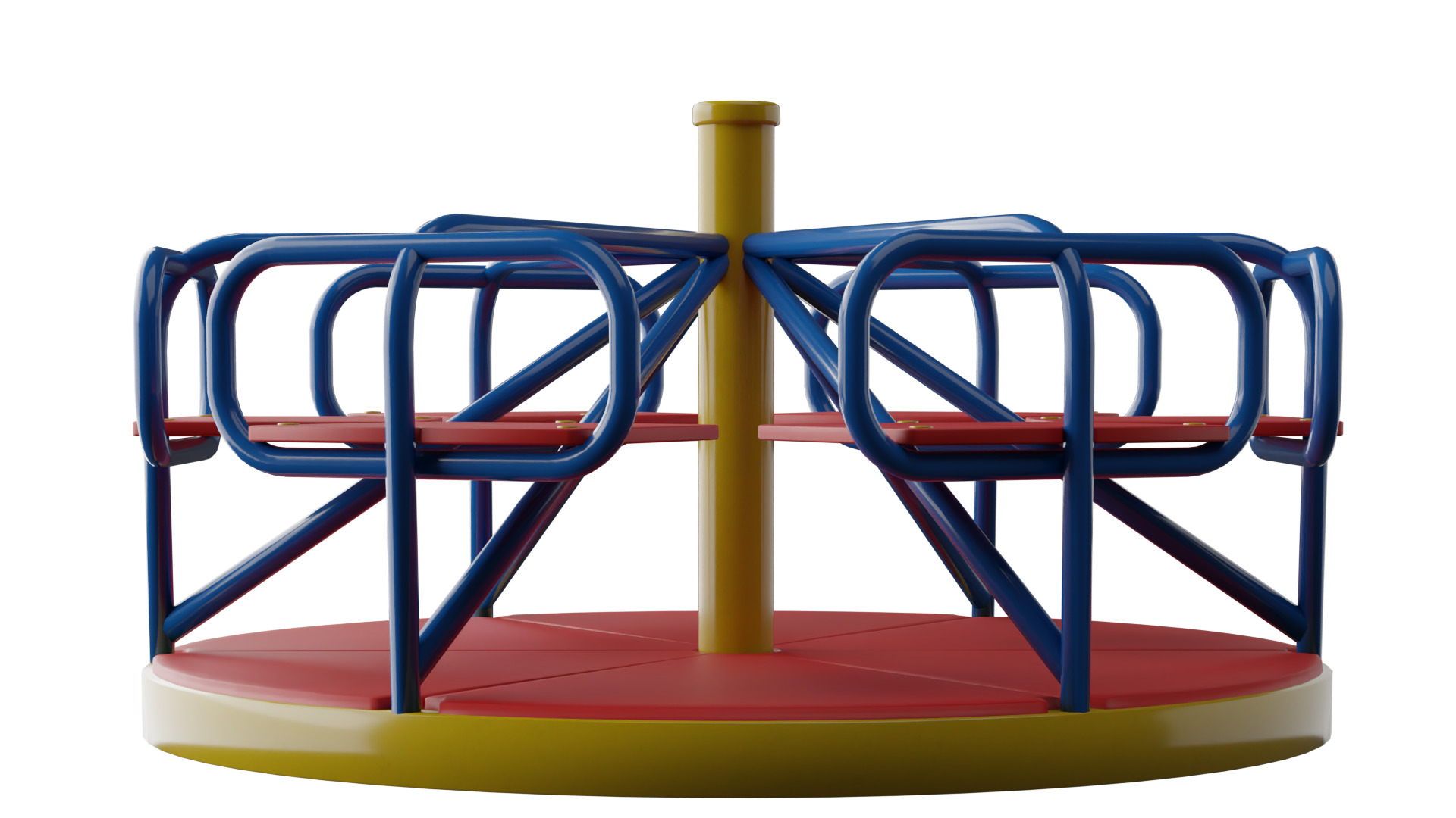 Carousel Swing Low-poly 3D model_11
