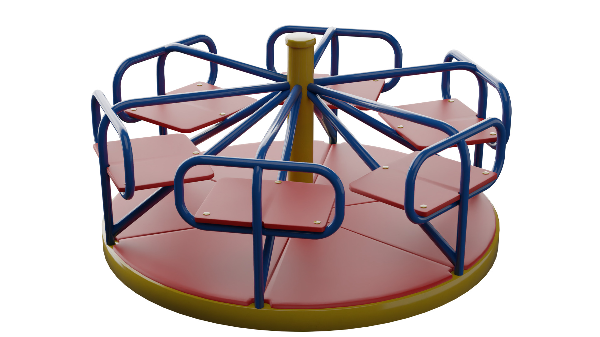 Carousel Swing Low-poly 3D model_7