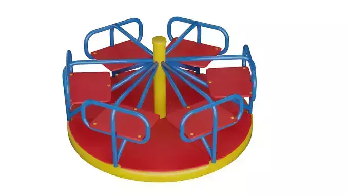 Carousel Swing Low-poly 3D model