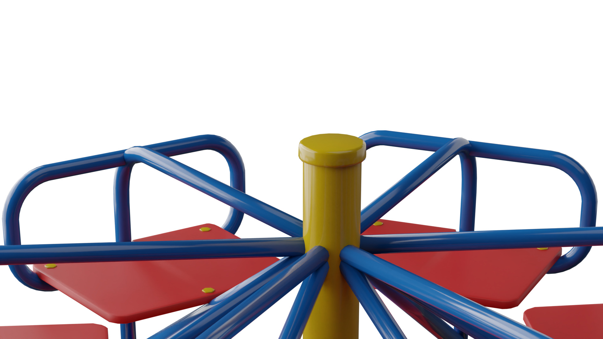 Carousel Swing Low-poly 3D model_9