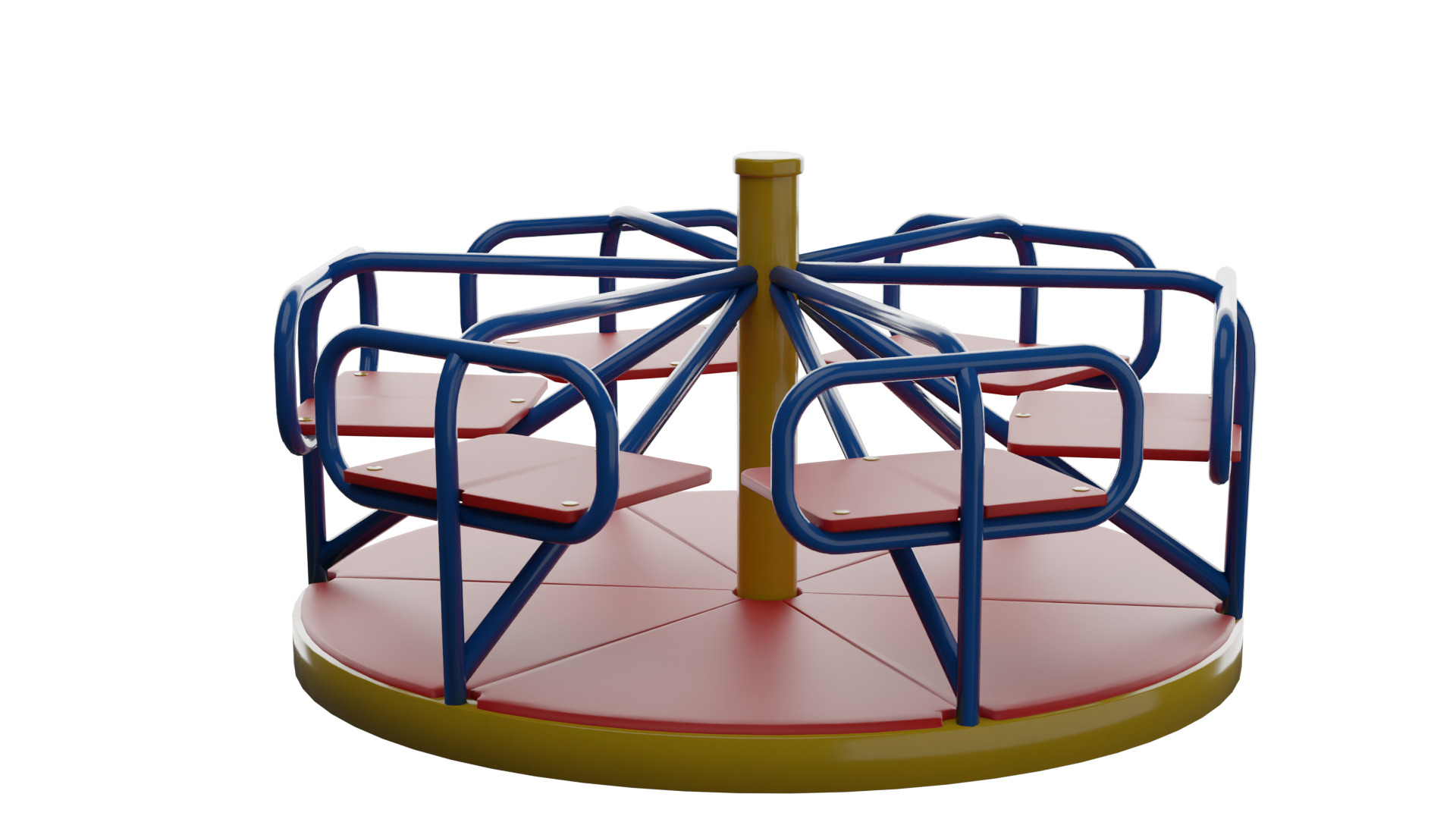 Carousel Swing Low-poly 3D model_5