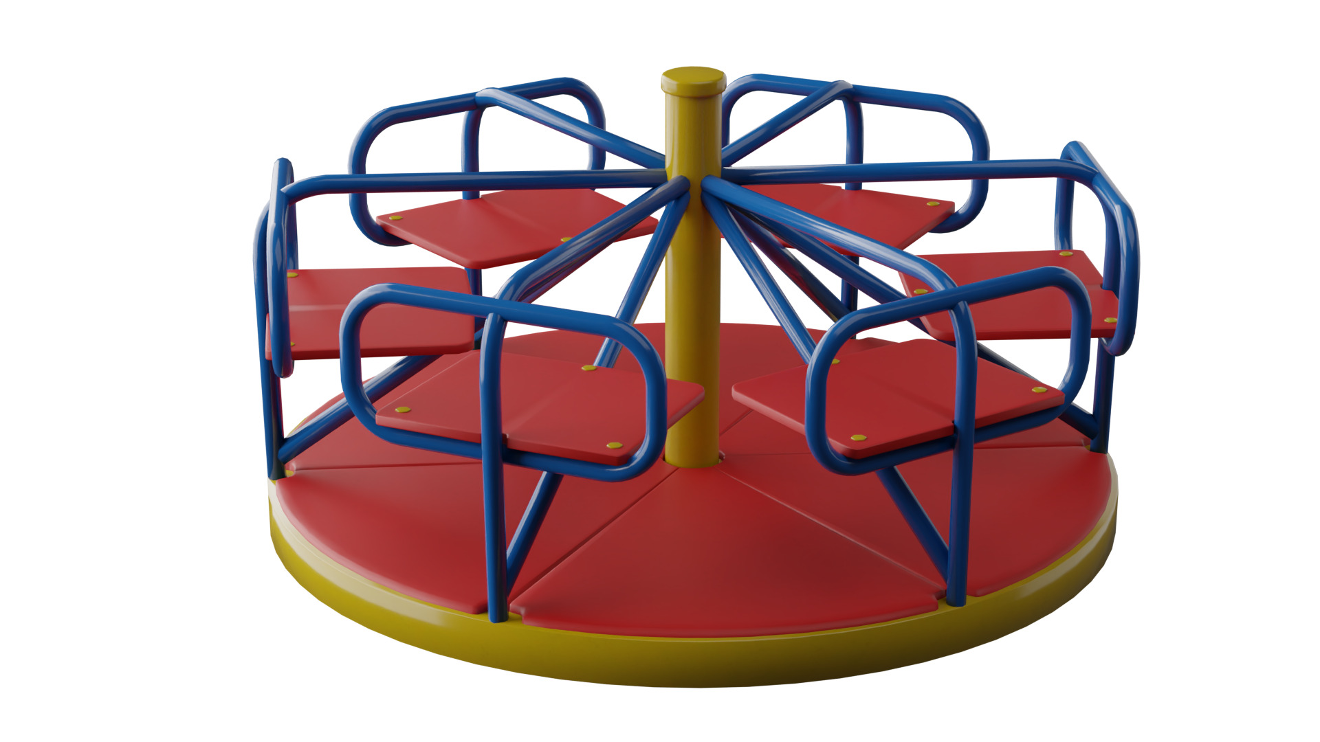 Carousel Swing Low-poly 3D model_6
