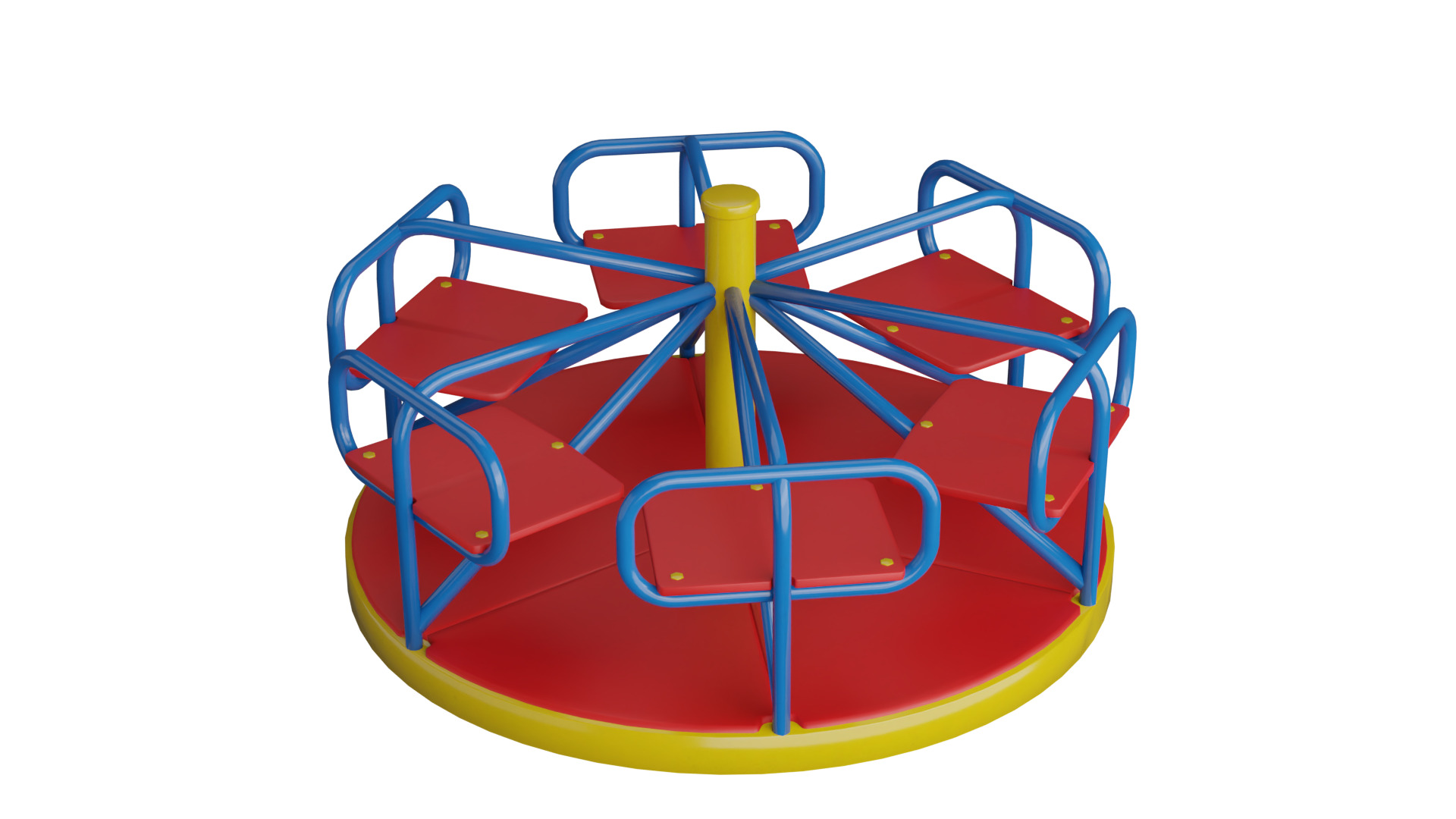 Carousel Swing Low-poly 3D model_2