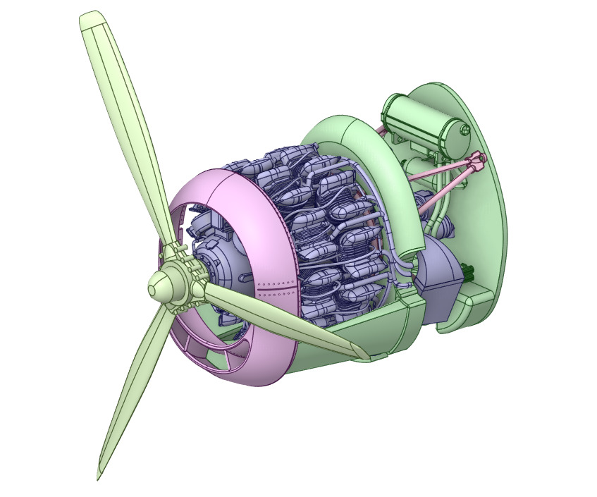 Grumman F6F-5 Hellcat  1 by 48 Scale 3D Printable Model 3D print model_7