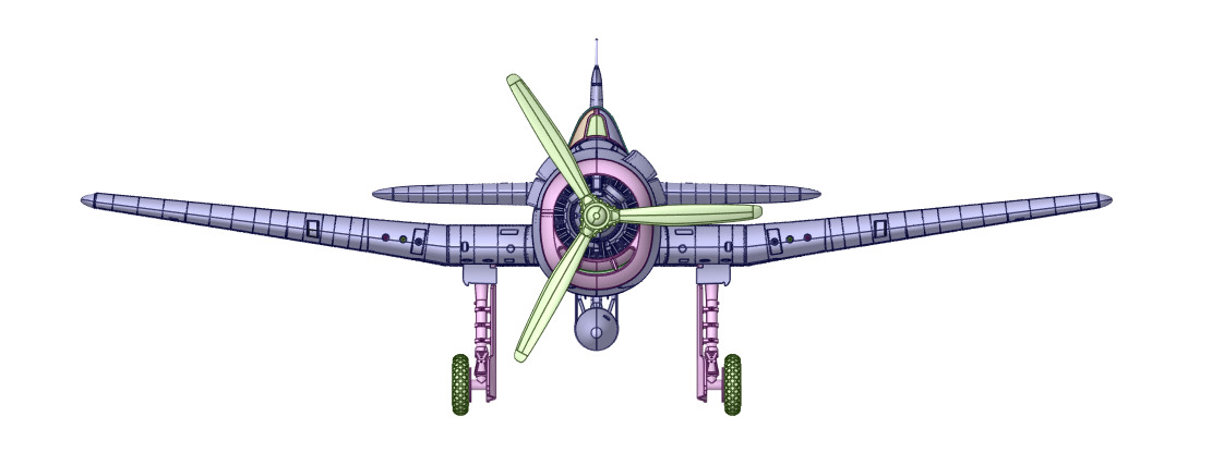 Grumman F6F-5 Hellcat  1 by 48 Scale 3D Printable Model 3D print model_3