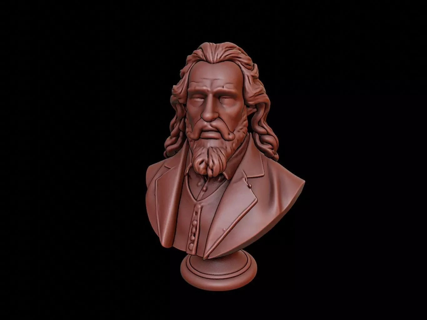 Gottfried Wilhelm Leibniz Bust 3D print model_0