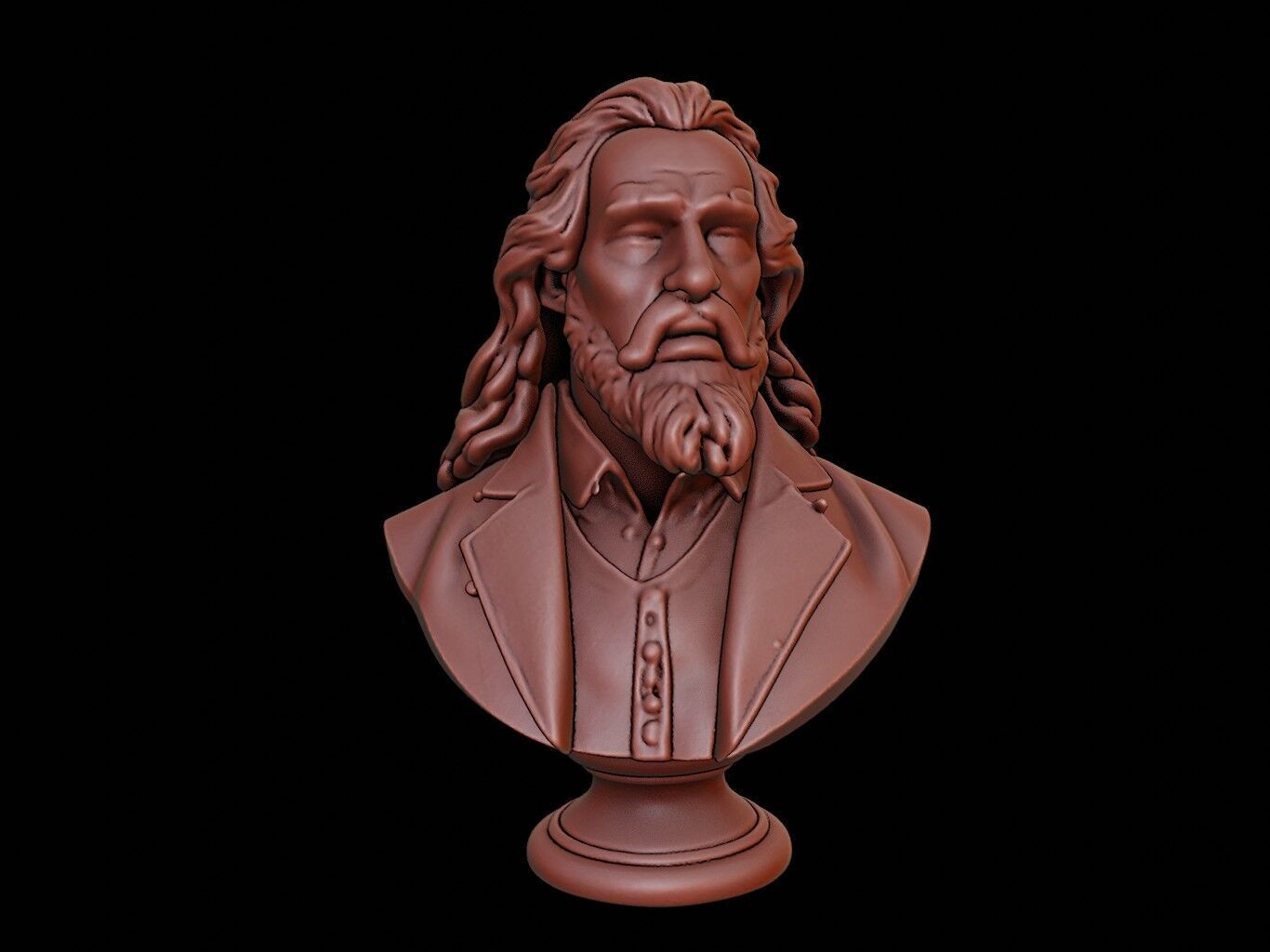 Gottfried Wilhelm Leibniz Bust 3D print model_2