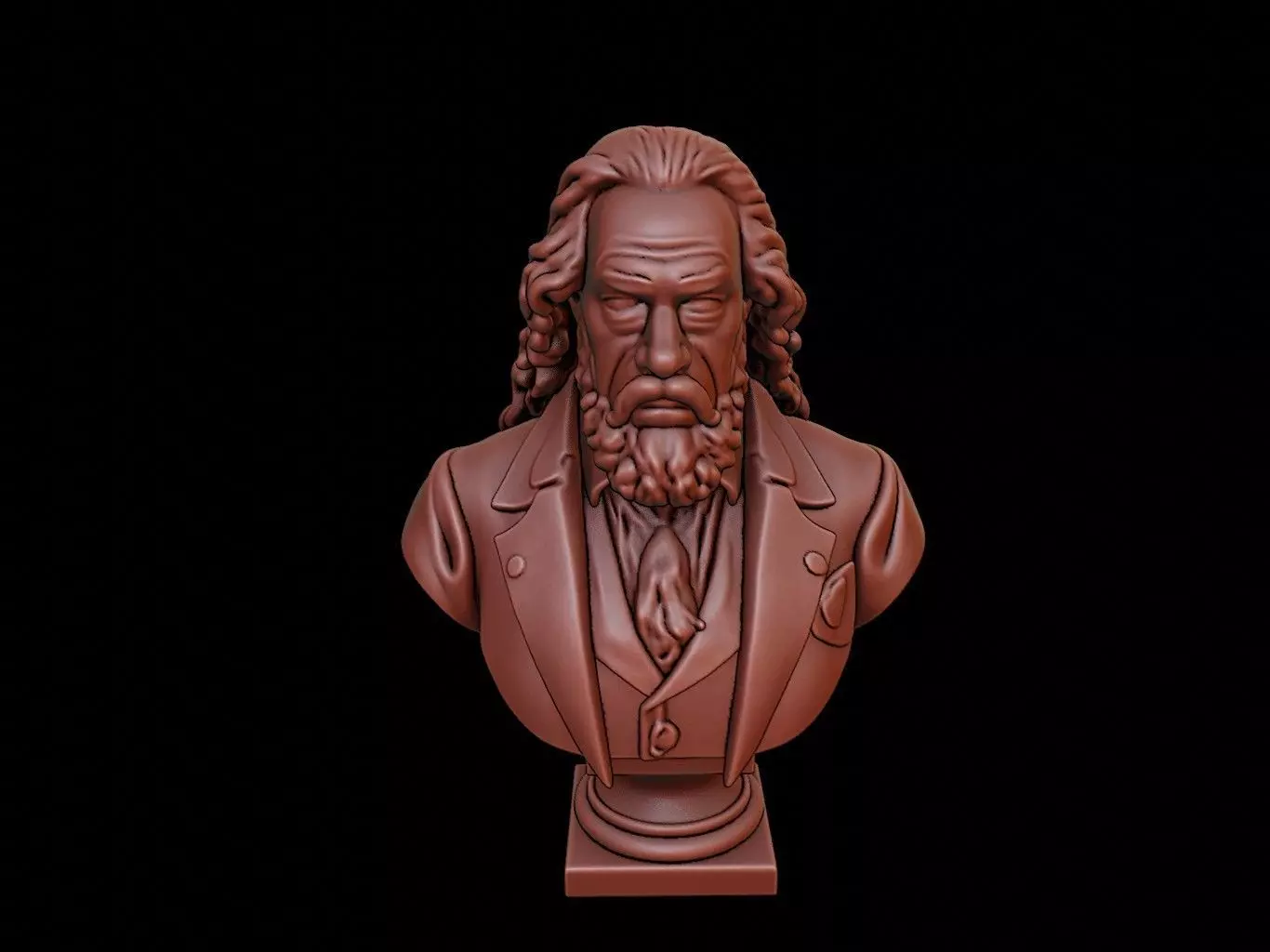 Gottfried Wilhelm Leibniz Bust 3D print model