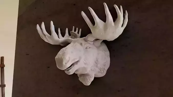 Elk head wall mount STL
