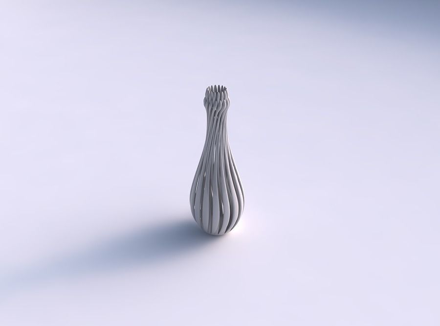 Vase curved twisted with muscle structure and soft tips long ... 3D print model_0