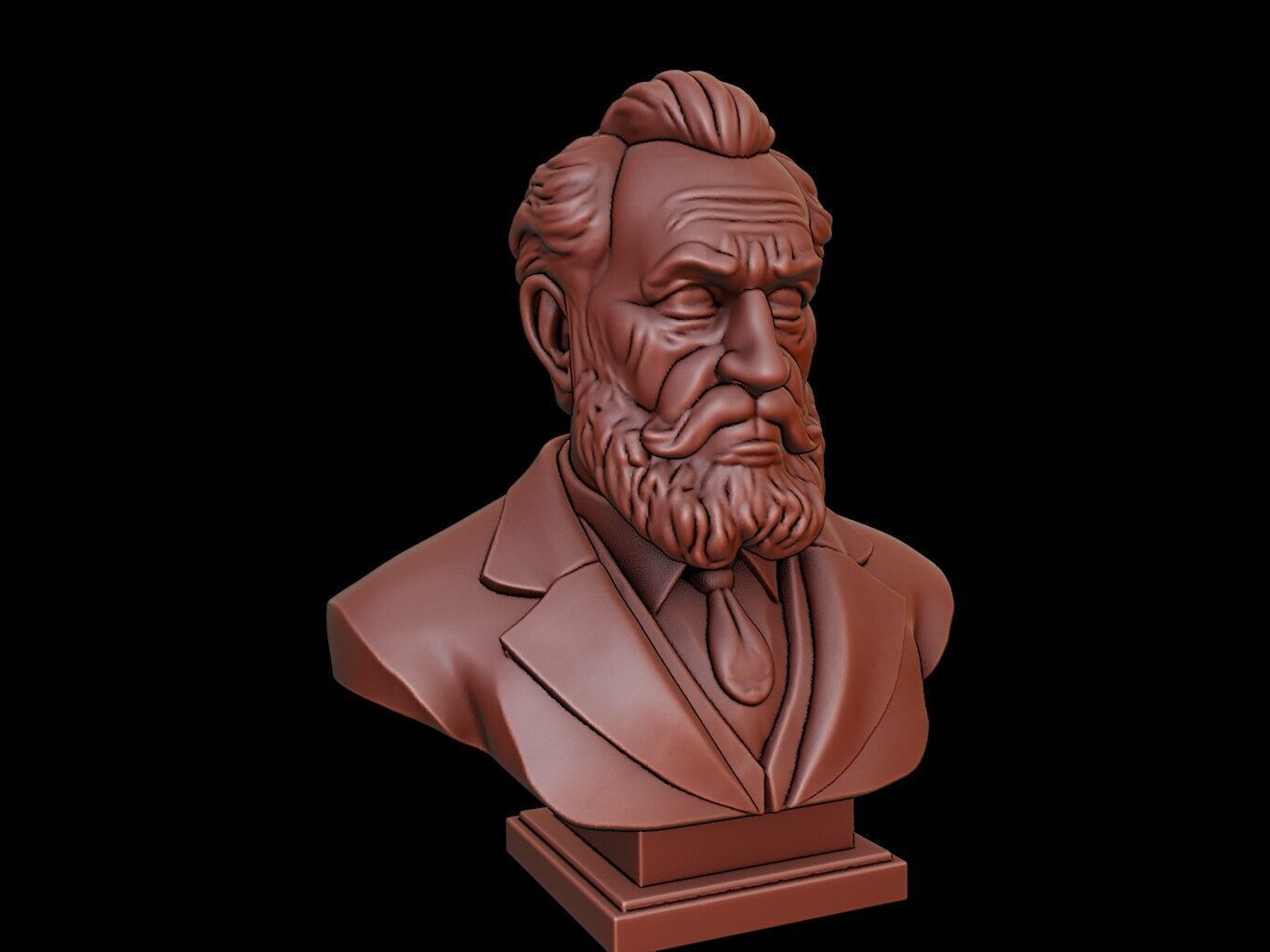 Henri Poincare Bust 3D print model_2