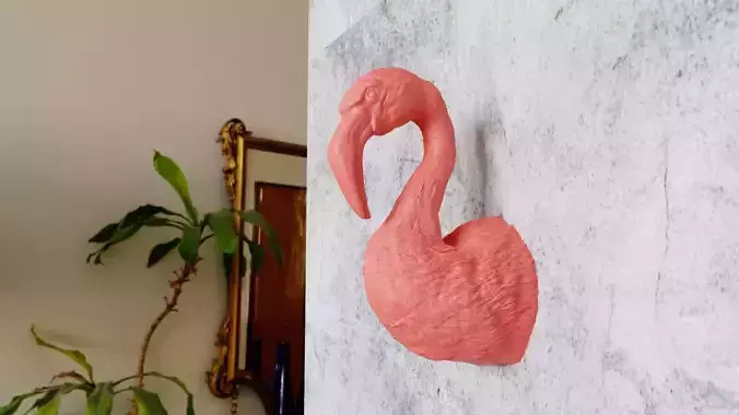Flamingo bird head wall mount STL