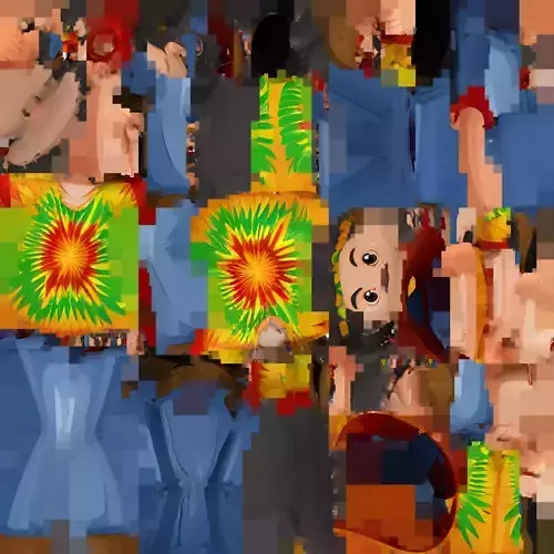 Dancing Person in Colourful Cloths