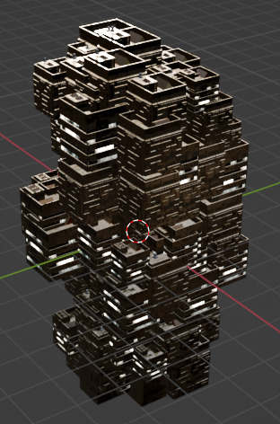 Sci fi night city building 4 Low-poly 3D model_5