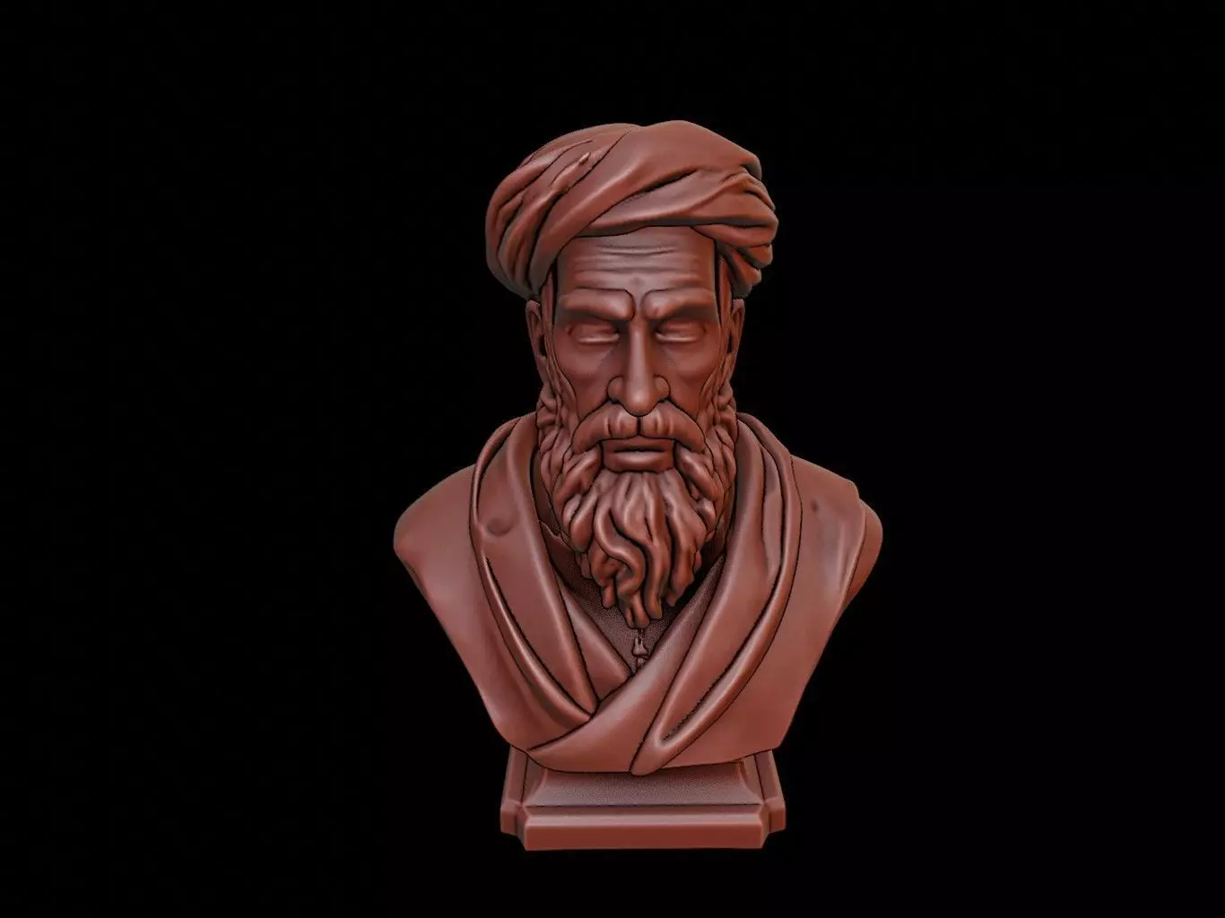 Ibn Khaldun Bust 3D print model_0