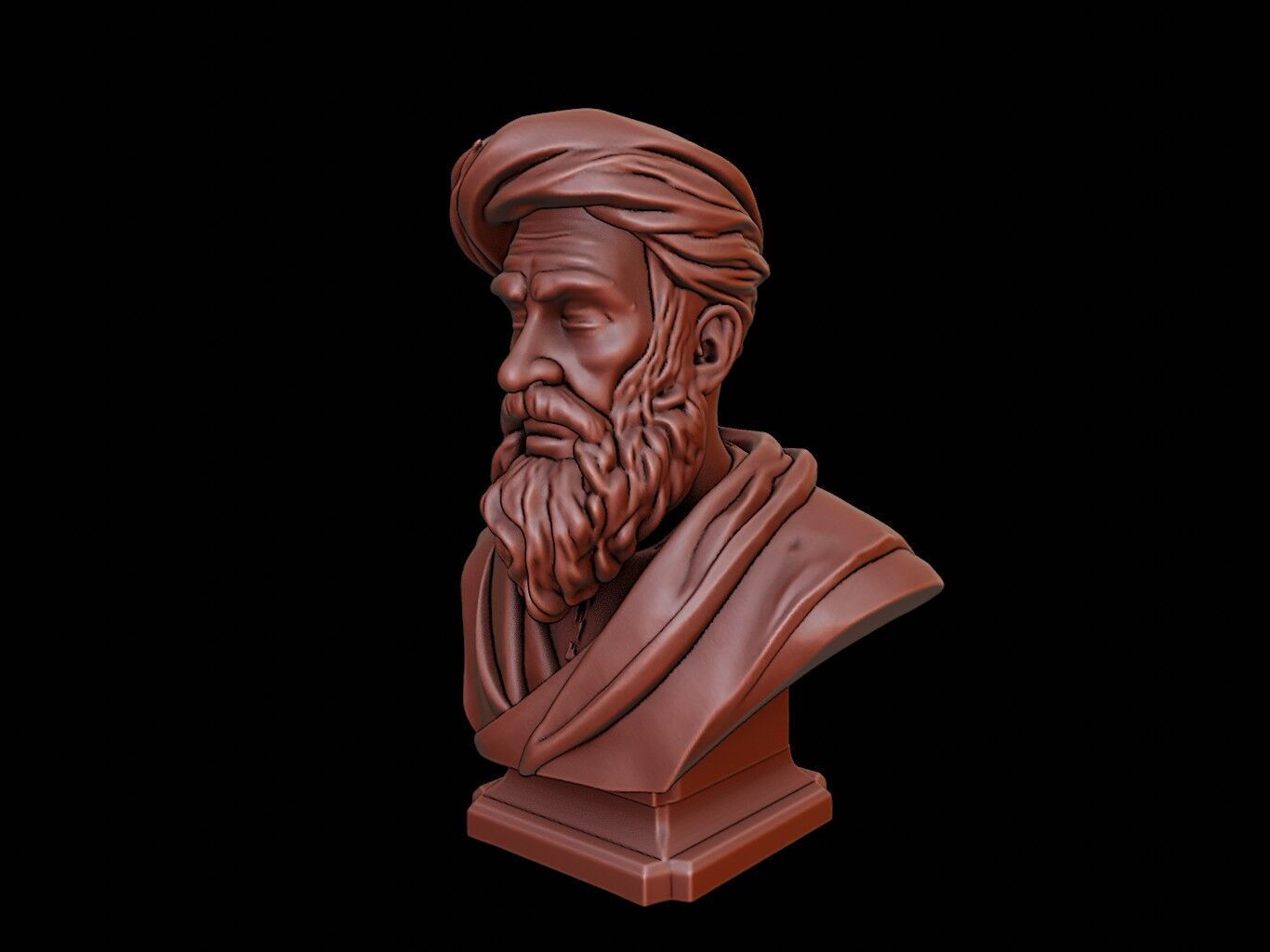 Ibn Khaldun Bust 3D print model_1