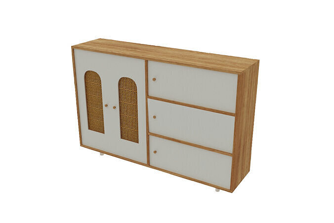 Model 3d wood shelf Free 3D model
