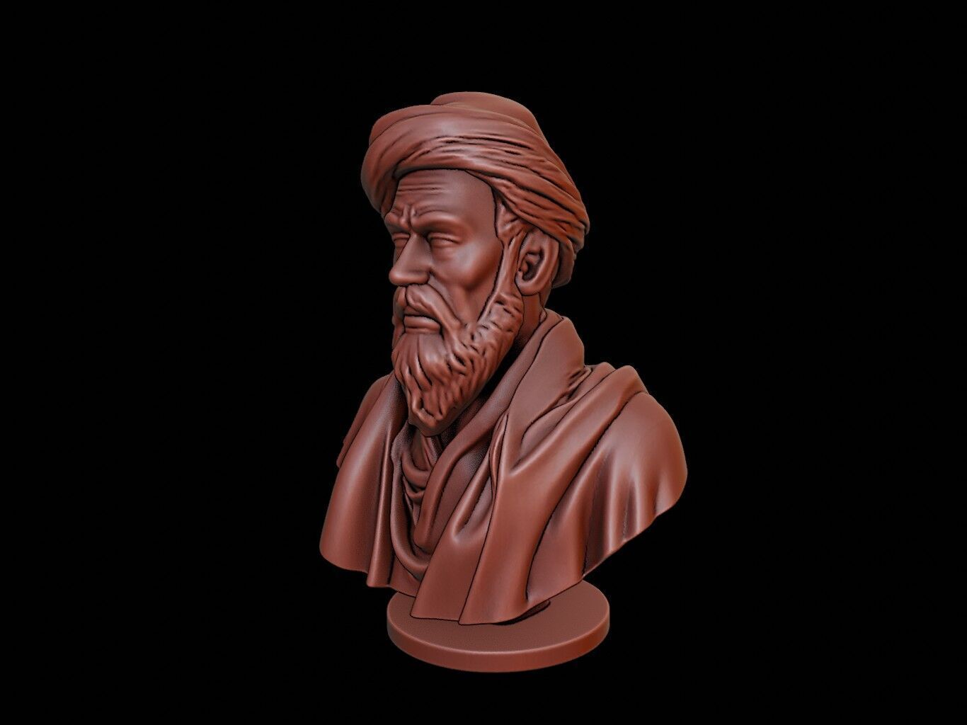 Ibn Khaldun Bust 3D print model_1