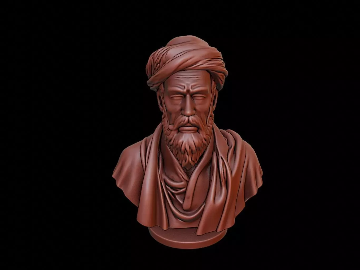 Ibn Khaldun Bust 3D print model_0