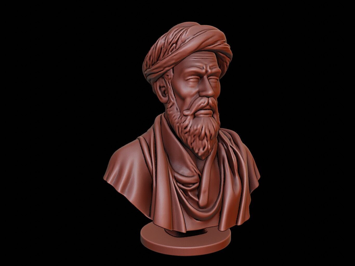 Ibn Khaldun Bust 3D print model_2