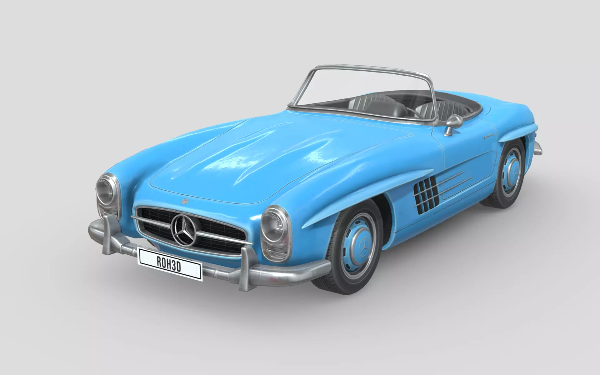 Mercedes Benz 300SL Roadster 1957 Low-poly 3D model