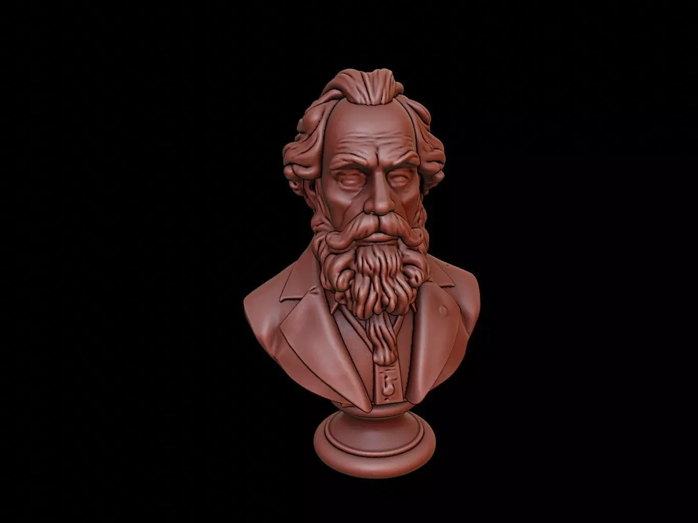 Jean Jacques Rousseau Bust 3D print model_0