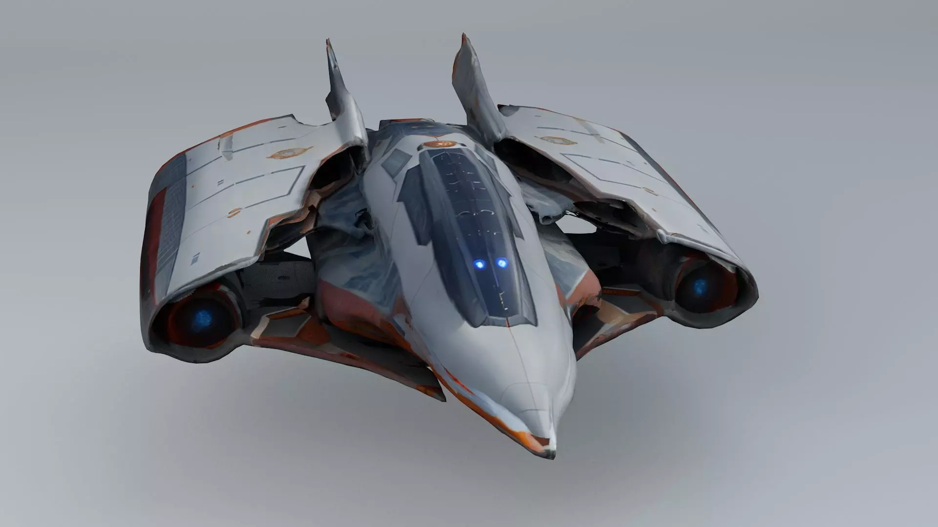 Damaged Hyper Jet Fighter 3D model
