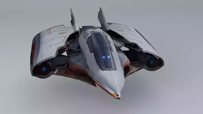 Damaged Hyper Jet Fighter 3D model