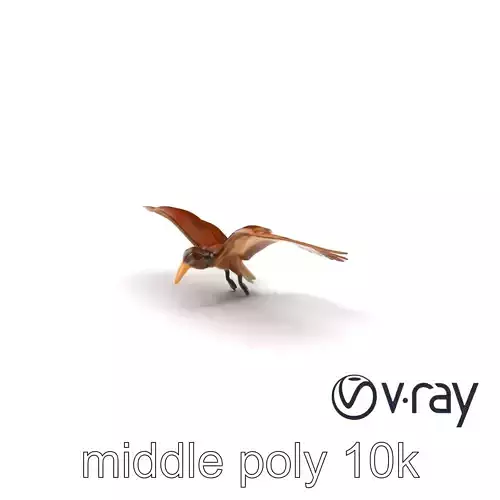 Pterodactyl Dynamic Flying Sculpture model pack Low-poly 3D model