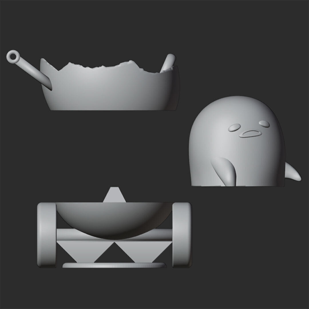 GUDETAMA FIGURES PACK X3 3D print model_10