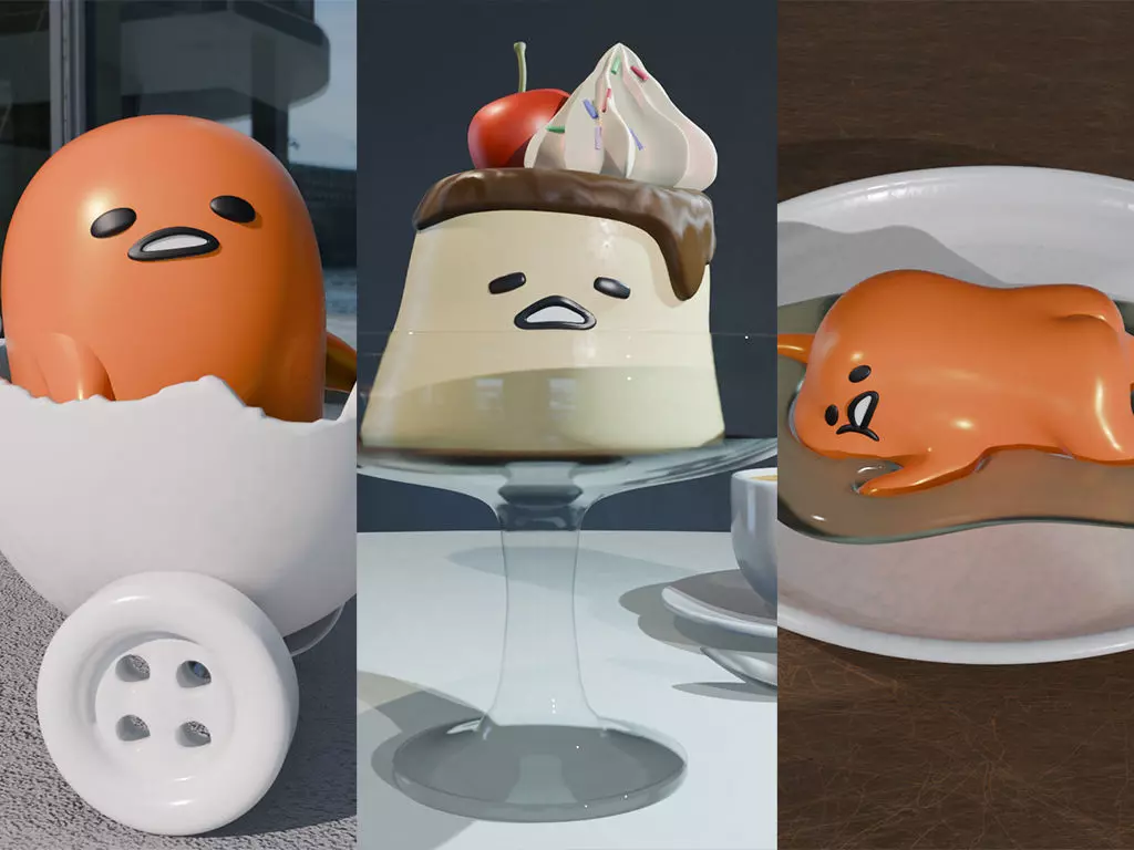 GUDETAMA FIGURES PACK X3 3D print model_0